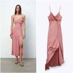 Zara Buttoned Slip Dress XS